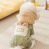 Fleece Thickened Puppy Dog Clothes Winter Warm Traction Hooded Four-legged Cotton Clothes Puppy Kittens Pet Clothing