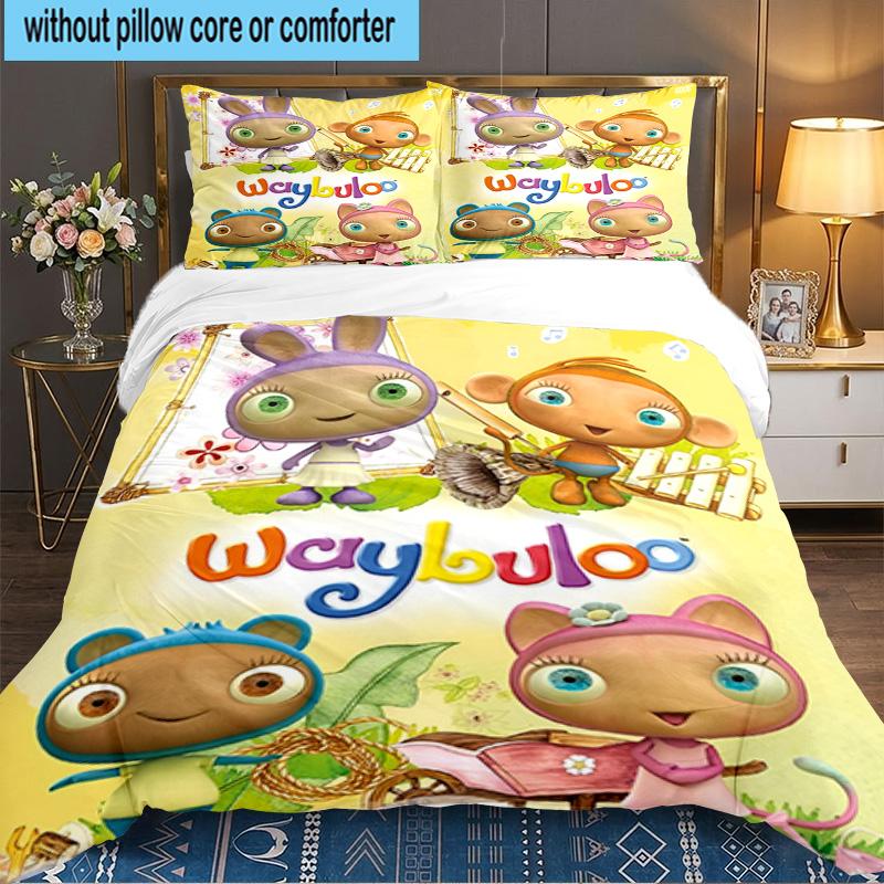 Waybuloo Adventures 3PCS Bedding set,Ideal for 1pc Duvet Cover And 2pcs Pillowcases Perfect for Fan gift,Ideal for Bedroom, Dormitory