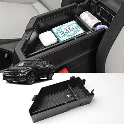 Лоток для центральной консоли для Volkswagen VW Jetta -2024 Органайзер в подлокотник ABS Аксессуары для хранения в автомобиле Органайзер центральной консоли