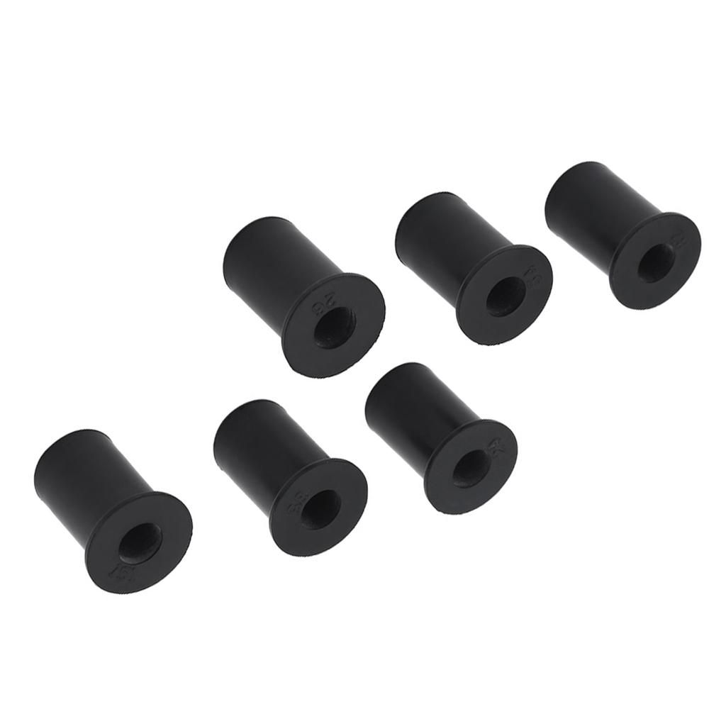 6pc M6 Durable Rubber Well Nuts Windshield Bolts for Motorcycles Kayak Canoe Boats