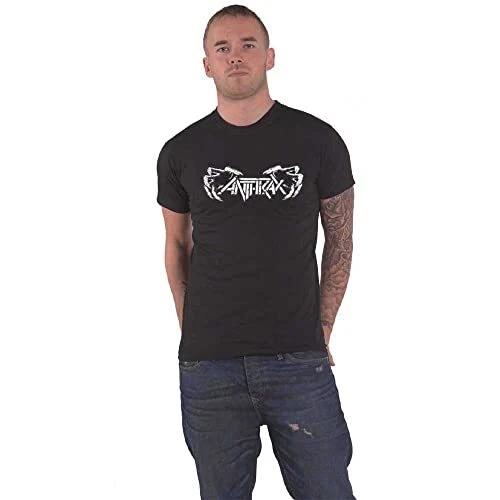 Anthrax Men Death Hands Short Sleeve T-Shirt, Black, Small