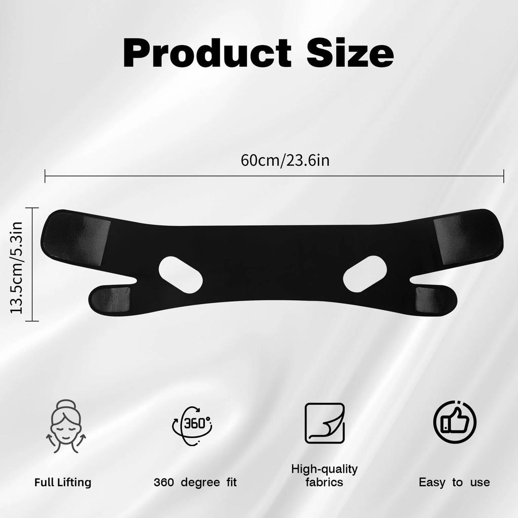 Chin Strap for Sleeping,Adjustable Chin Strap,Jaw Strap,Jawline Shaper,V Line Lifting Mask,Black