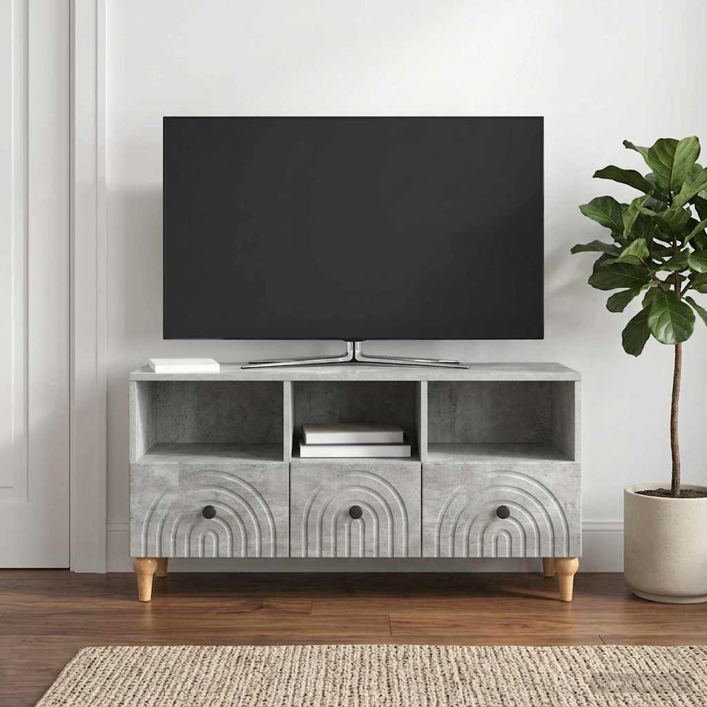 TV Stand Concrete Grey 102 x 34.5 x 50 cm Particleboard
