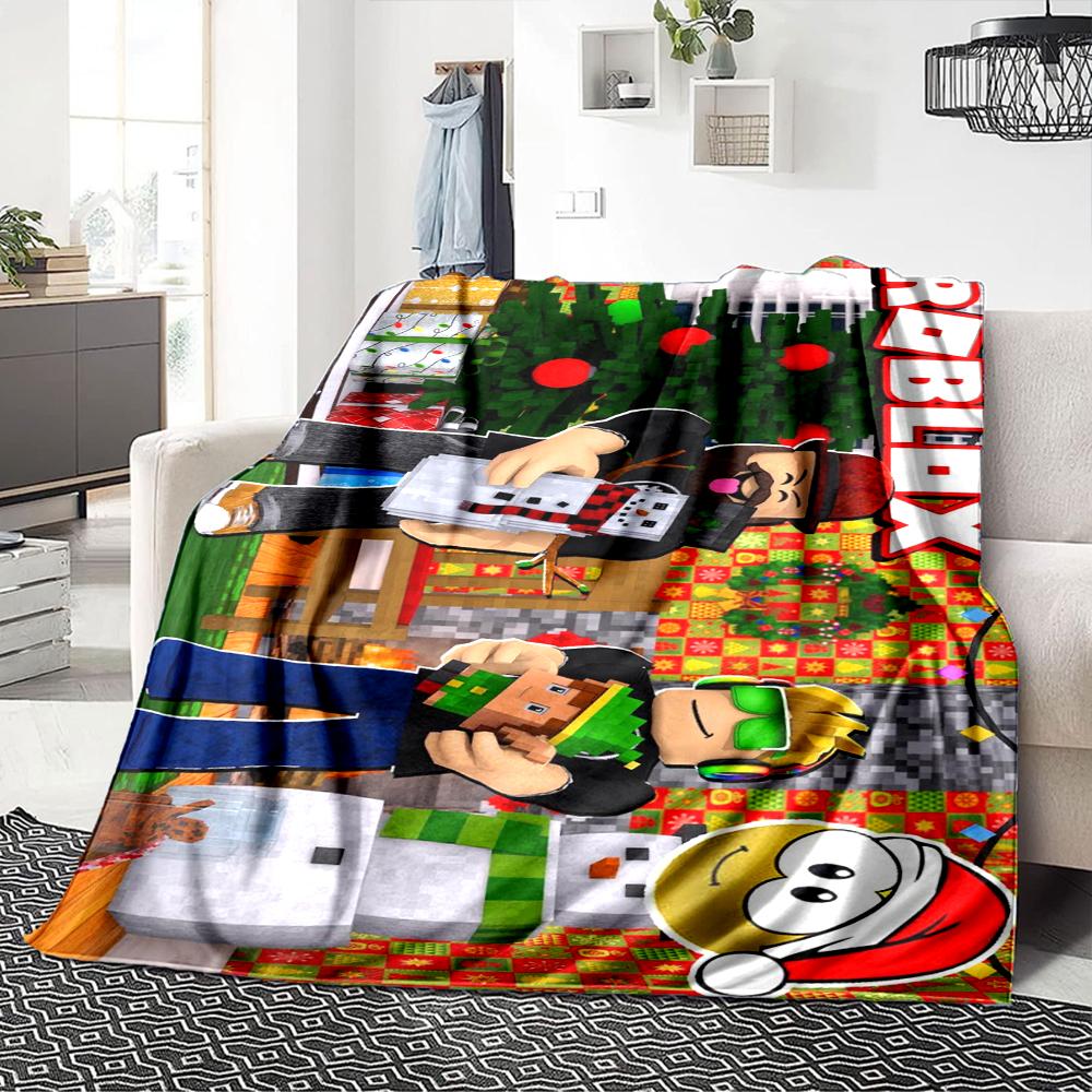 1Pc Elf Shelf Roblox Blanket Soft Throw Blanket For Home Bedroom Bed Sofa Travel Office Solid Christmas Blanket