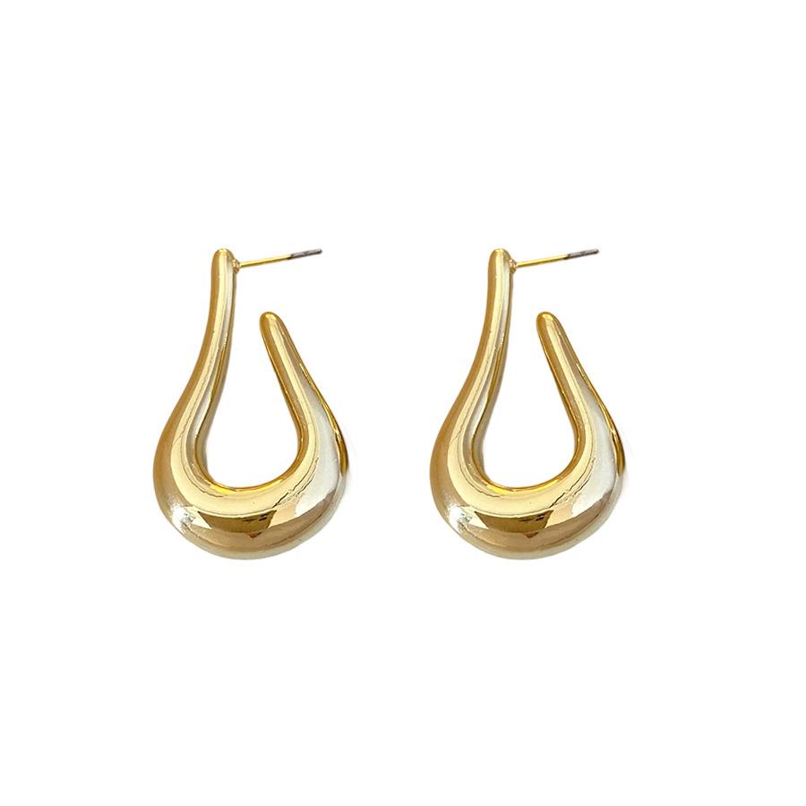 Steel needle acrylic geometric twist U-shaped stud earrings light luxury high-end earrings niche personality versatile commuter earrings
