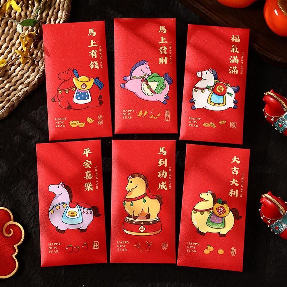 Cartoon Red Envelope 2026 Horse Year Lucky Money Bag Gift Bag Money Envelope  Spring Festival