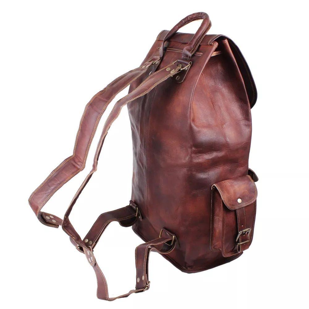 Кожаный рюкзак, сумка для путешествий, темно-коричневый рюкзак, ручная работа