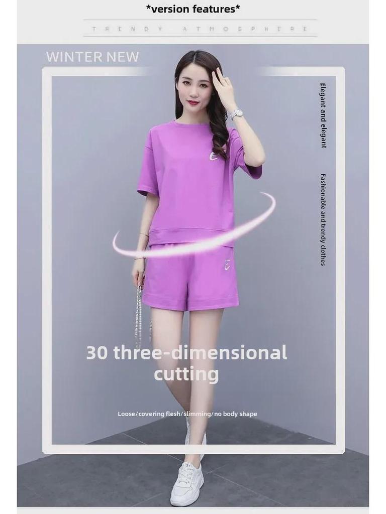 Женский летний вышитый комплект из двух предметов: Топ с короткими рукавами и повседневные свободные шорты