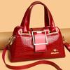 Женская сумка с верхней ручкой под крокодила с золотой пряжкой, повседневная шикарная сумка через плечо для ежедневного использования в офисе