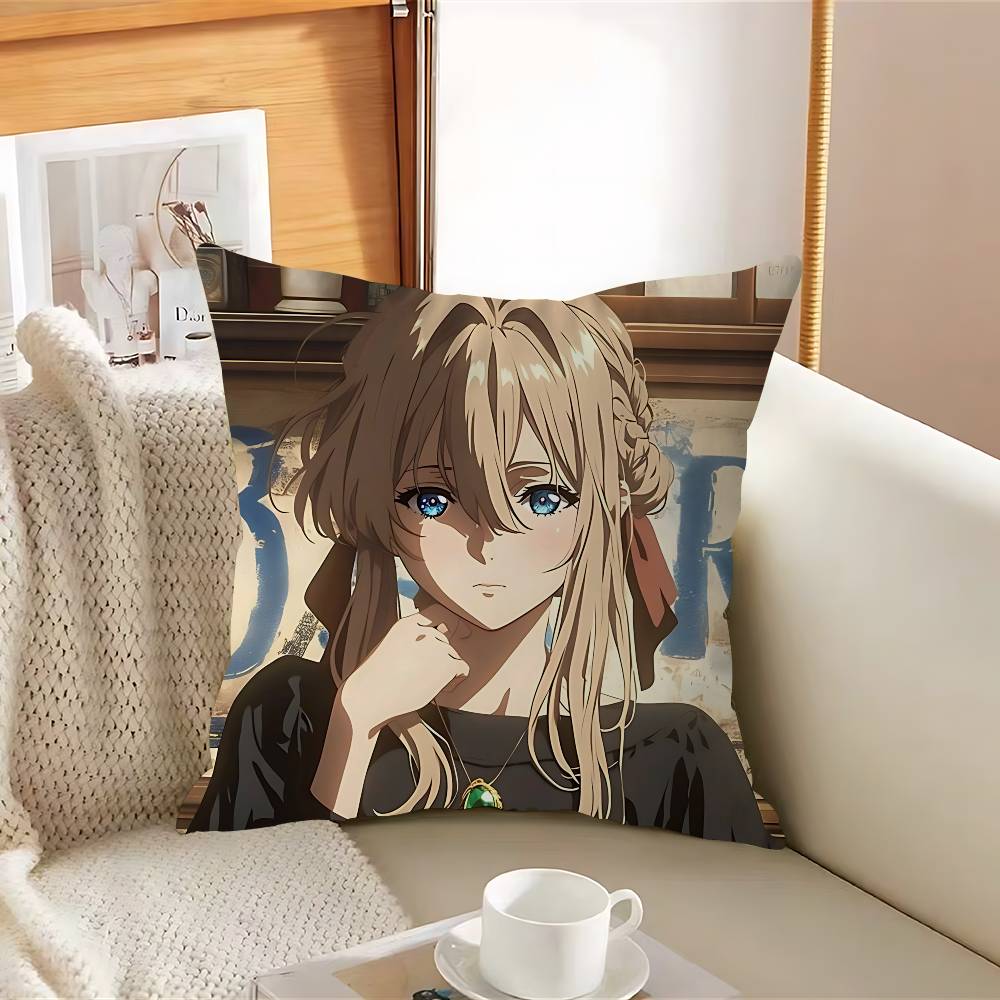 Violet-T Anime EvergardenS Pillow Case Removable Washable Cushion Cover – All-Season Soft Linen