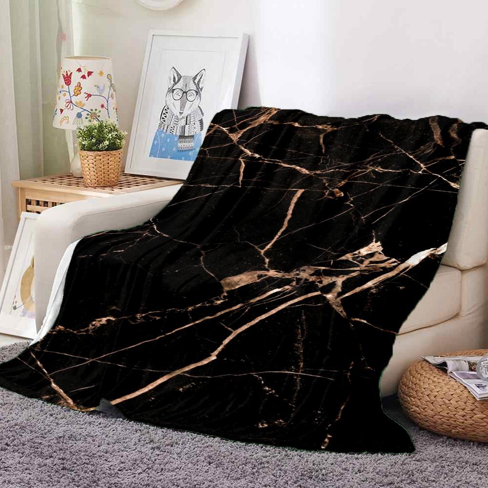 Black Marble Flannel Blanket Throw Blanket Soft Warm Sofa Bed Camping Car home Decor Unique Christmas Gift C9301442