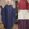 Plus Size African & Arab Women's Chiffon Abaya with Hot Diamond Detailing 8943#