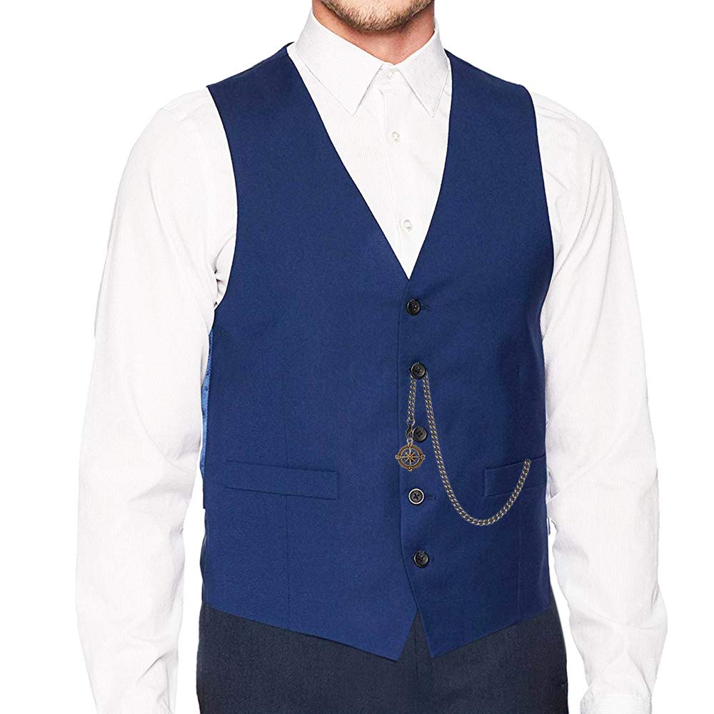 Цепочка для карманных часов TREEWETO Albert Chain с 2 крючками и подвеской в виде компаса для мужчин