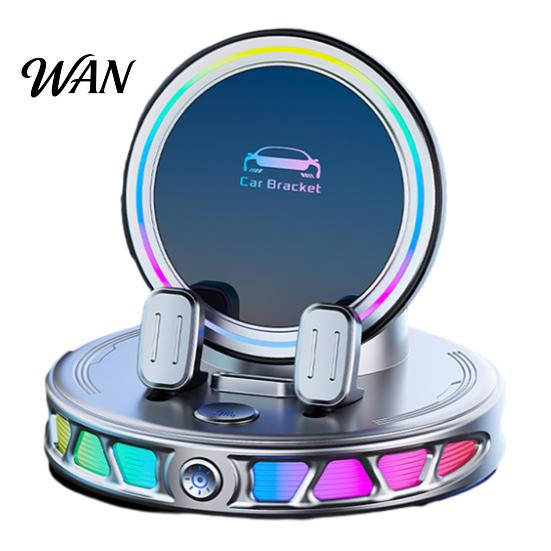 Car Phone Holder with Light Wireless Charging Mount RGB Ambient 15W Fast Stand Magnetic Charger Vacuum Suction Cellphone Accessories