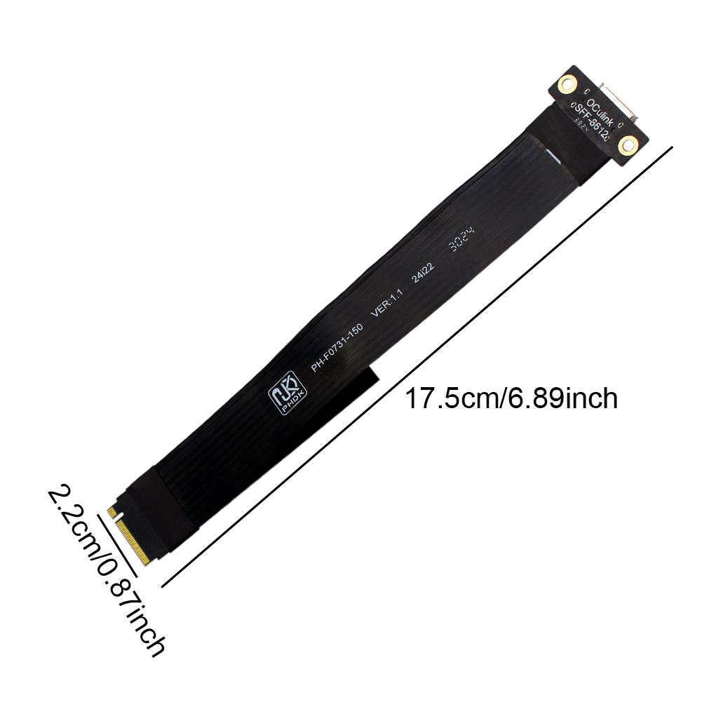M.2 NVMe To Oculink Adapter Cable Laptop External Graphics Card Extension Cable for Stable Transmission in Gaming PC