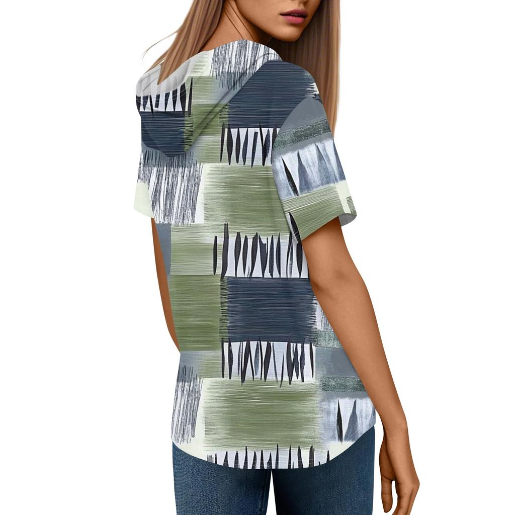 Женские летние футболки с V-образным вырезом, толстовки с коротким рукавом, туники, повседневные свободные туники, толстовки