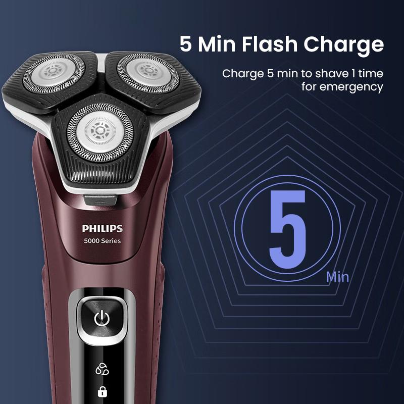 Philips S5831 Электробритва электрическая, новая бритва Black Beehive 5 серии с тремя лезвиями, быстрая зарядка в течение 1 часа, лезвие для бороды Beehive 5 series