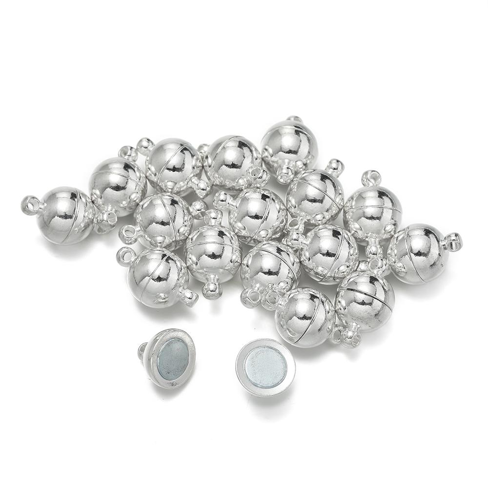 10pair/Lot 6/8/10mm Round Magnetic Connectors Clasps Magnet Charms End Cap for DIY Jewelry Making Couple Bracelet Necklace