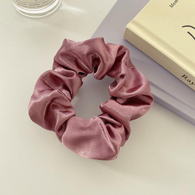 Satin Pig Large Intestine Hair Band Solid Color Fabric Head Flower European and American Headrope Rubber Band Hair Accessories