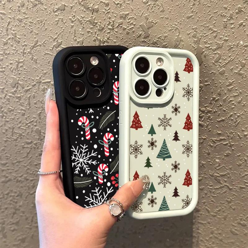 Phone Case For iPhone 16 15 14 Pro Max 11 12 13 Pro Max 7 8 Plus XR X XS Max SE Merry Christmas New Year Gifts Shockproof Cover
