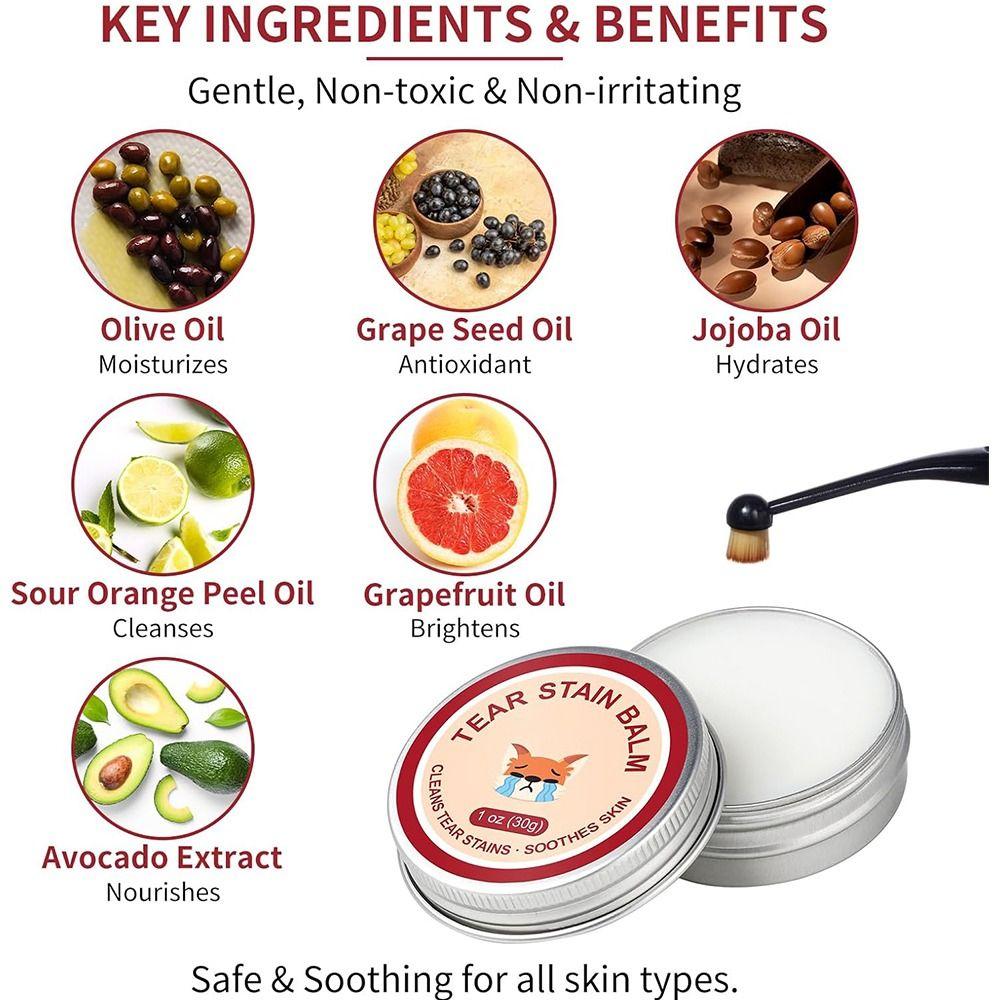 Безопасный и бережный уход за глазами с профессиональным кремом от пятен от слез у собак и кошек