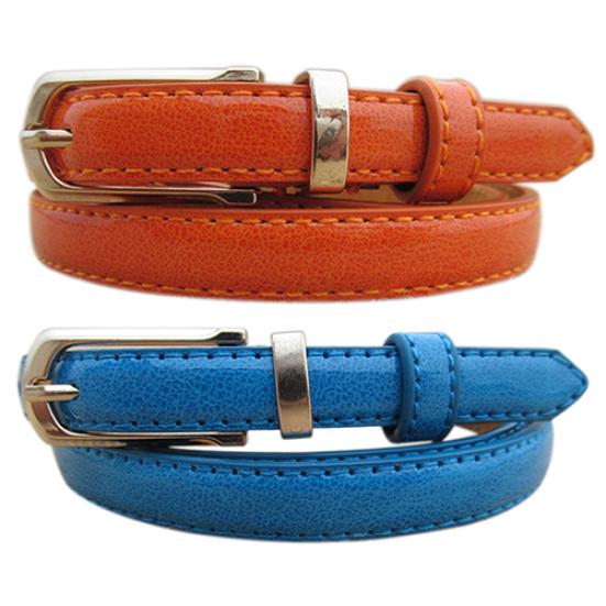 Женский тонкий ремень из искусственной кожи, камербанд, пряжка ярких тонов, повседневный поясной ремень