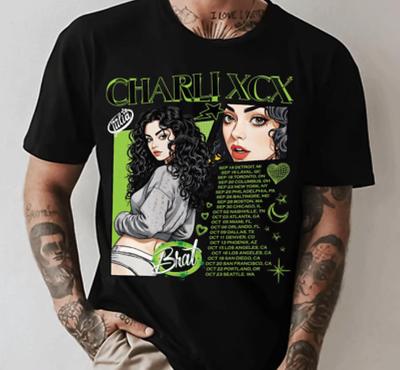 НОВАЯ Футболка с тура Charli Xcx Черный Хлопок Унисекс Все размеры S-5XL Подарок Другу HRO83 Унисекс Футболка