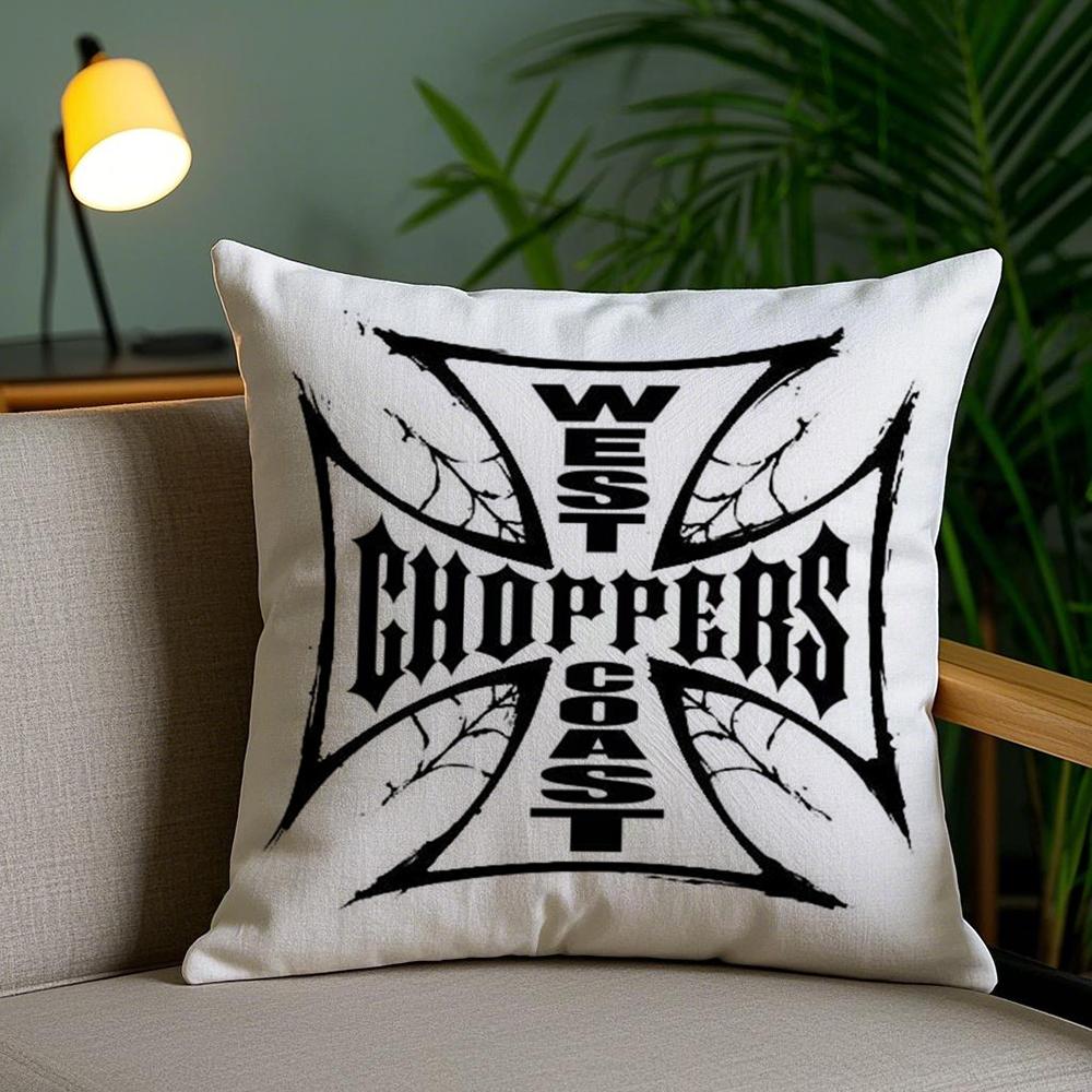 W-West Coast C-Choppers Наволочка Плюшевая Ткань Мягкая Двусторонняя Печать Чехол на Подушку Дивана Стойкость Цвета Домашний Декор Подарок