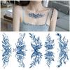 Herbal Juice Waterproof Butterfly Thorn Plain Flower Chest Semi Permanent Gradual Change Water Transfer Tattoo Sticker