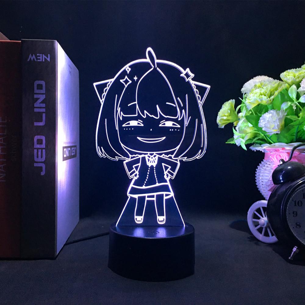 Новая странная светодиодная настольная лампа ANMIT Anime SPY×FAMILY Anya Forger Рисунок 3D ночник Красочный сенсорный пульт дистанционного управления Рождественский подарок