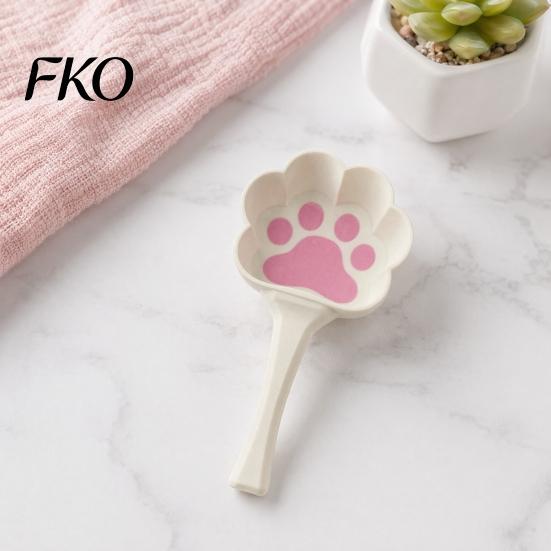 Cat Paw Scoop Cute Scoop, 3D Printed Pet Food Long Handle Scooper for Kibble Treats Portion Control