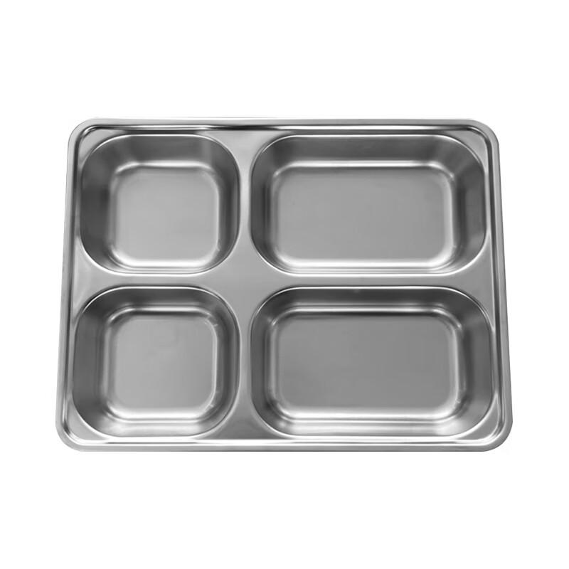 304 Stainless Steel Deep 4-Compartment Lunch Tray