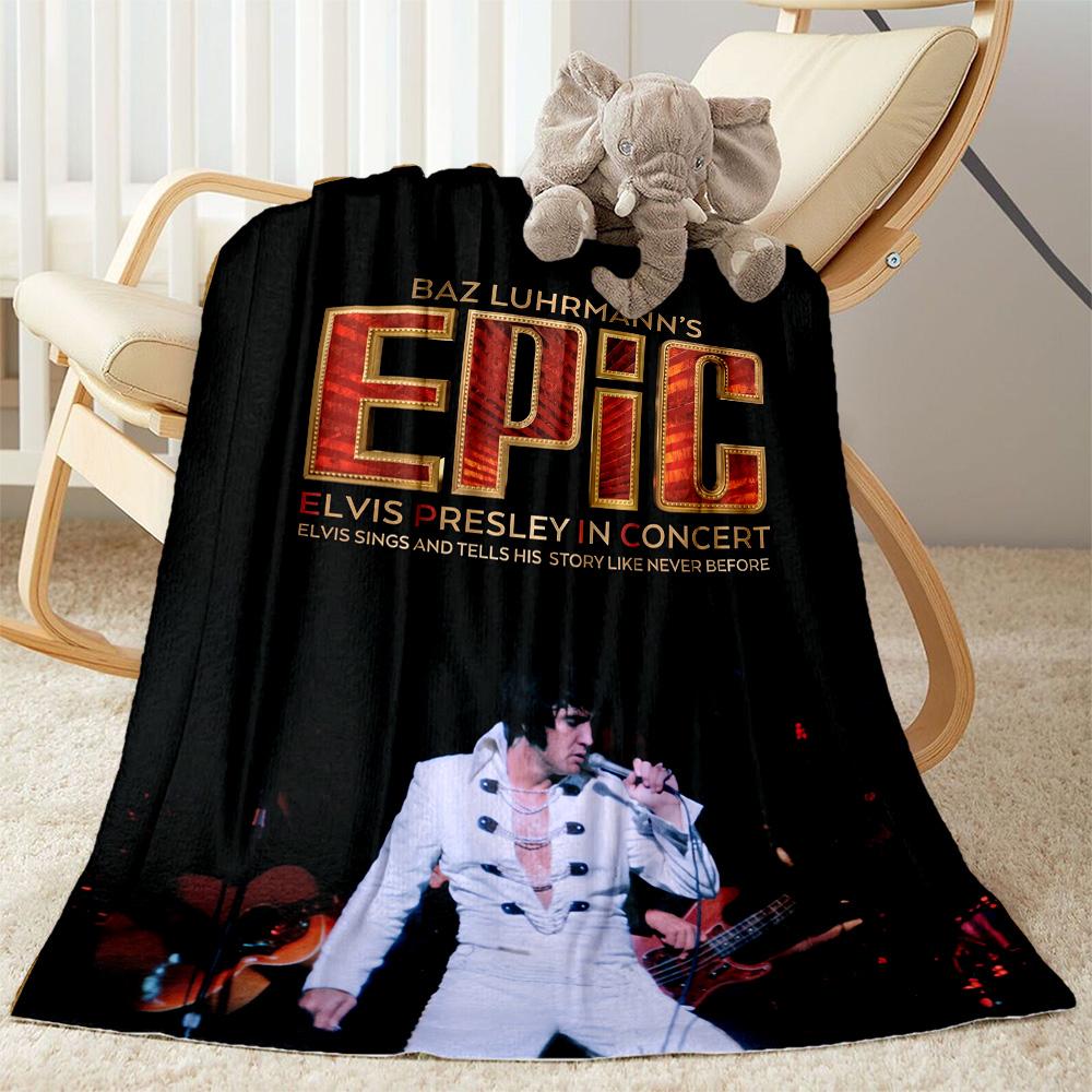 Epic Elvis Concert Performance Blanket Soft Warm Cozy Perfect for Livingroom Bed Chair All-Season Use Stylish Decor