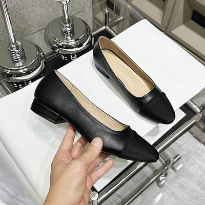 Женские туфли на высоком каблуке весна-лето для женщин с заостренным носком на низком каблуке, туфли-лодочки без застежек, повседневная женская обувь для офиса и карьеры