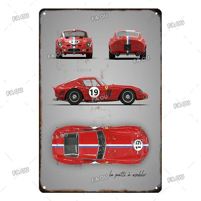Super Car Retro Metal Poster Board Garage Vintage Decorative Tin Sign Auto Club Wall Art Plaque for Modern Home Decor Aesthetic