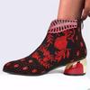 Fashion New Ankle Boots Women's Shoes Leather Boots Embroidery Ethnic Bohemia Zipper Spring Autumn Ladies Botas Botas De Mujer2025