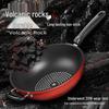 Non-Stick Flat Bottom Wok - Light Smoke Household Frying Pan, Universal Stove Compatible