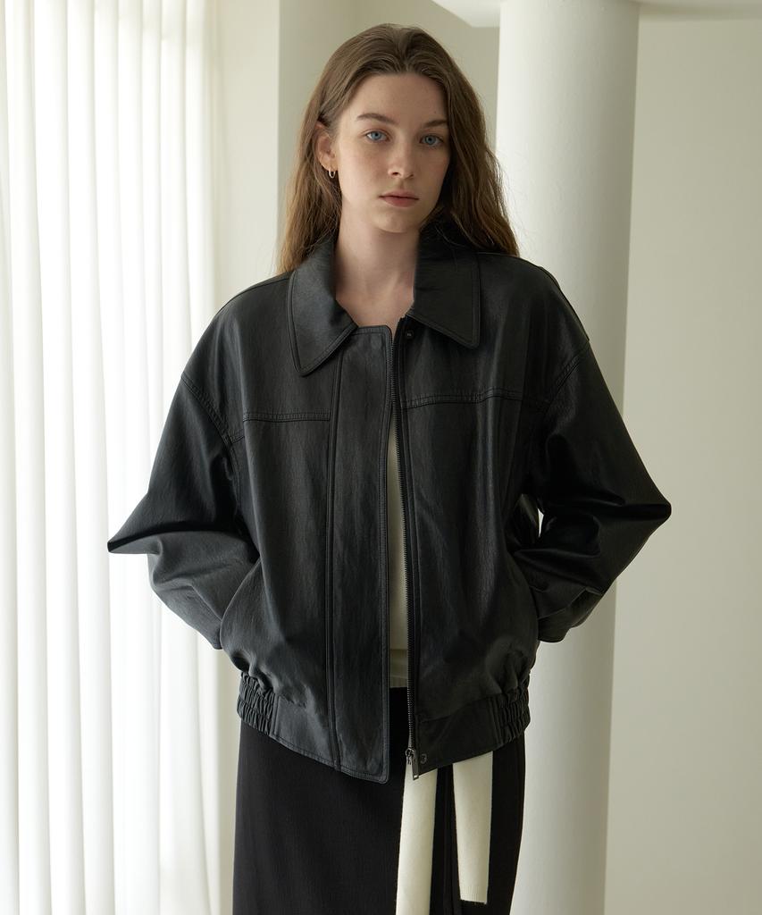 Among A Faux Leather Jumper_Black