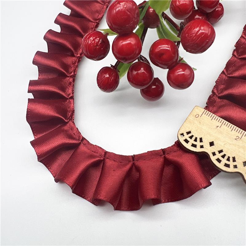 Элегантный и изысканный 4 см двойной складки прозрачный шифон кружево одежда подол одежда DIY аксессуары многоцветный кружевной тесьма ремесла изготовление лент