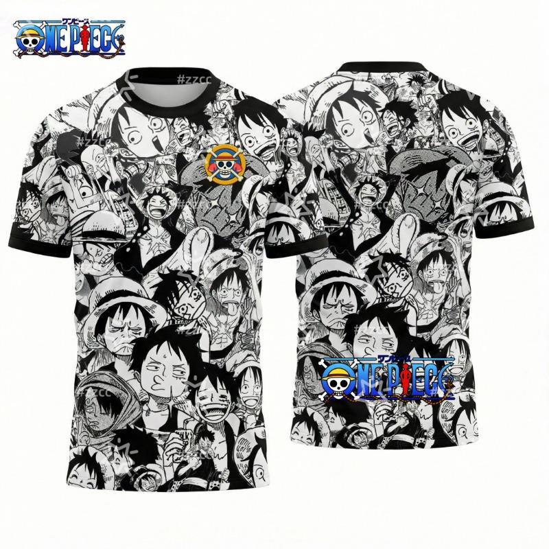 Монки Д. из One Piece. Футболка с принтом Луффи Японское аниме Футбольная майка Спортивная Быстросохнущая Мужская футболка Детская одежда Футболка