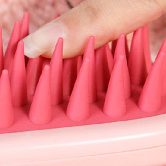 Массажер для кожи головы с ручкой, глубокая очистка, щетка для шампуня для волос, мягкая силиконовая щетина, уменьшает перхоть, способствует росту волос, нежный скруббер для насадки для душа