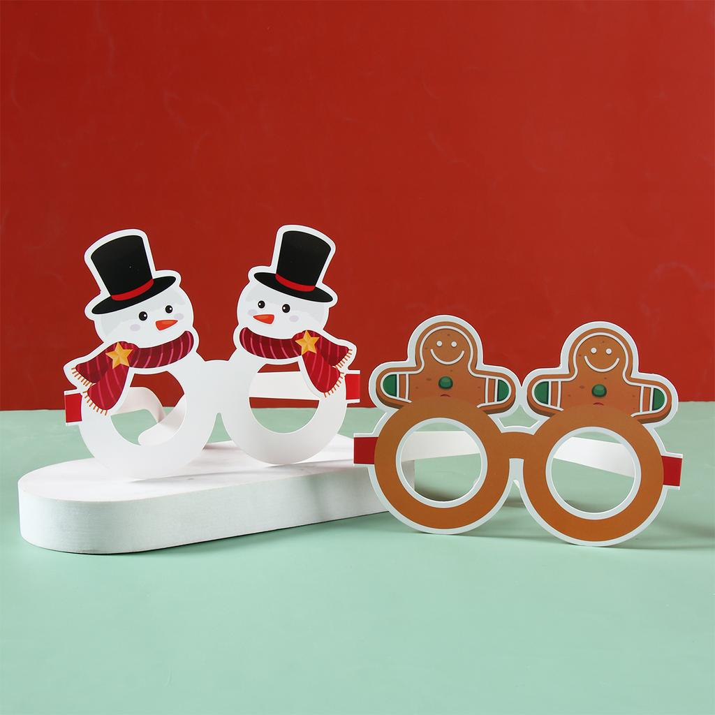 Рождественские бумажные очки Веселые рождественские украшения для дома 2024 Рождественский декор для вечеринки Украшения Навидад Натал Подарок на Новый год 2025