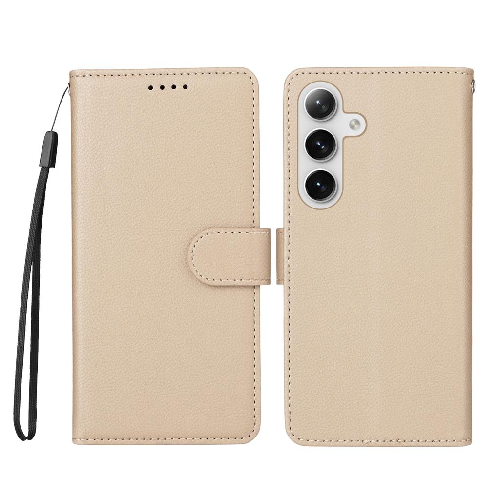 For Samsung Galaxy S24+/Galaxy S25+ Case RFID Blocking 3 Card Slots PU Leather Phone Cover with Wrist Strap