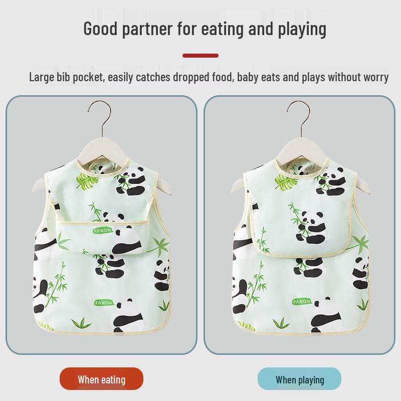 Waterproof Baby & Toddler Smock Bib for Eating & Kindergarten Activities