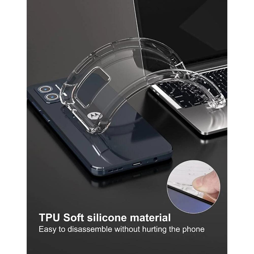 Противоударный чехол Airbag TPU для Motorola Moto G04 G14 G24 Power G34 G54 G84 G13 G23 G53 G73 защитный ультратонкий прозрачный чехол с полной защитой