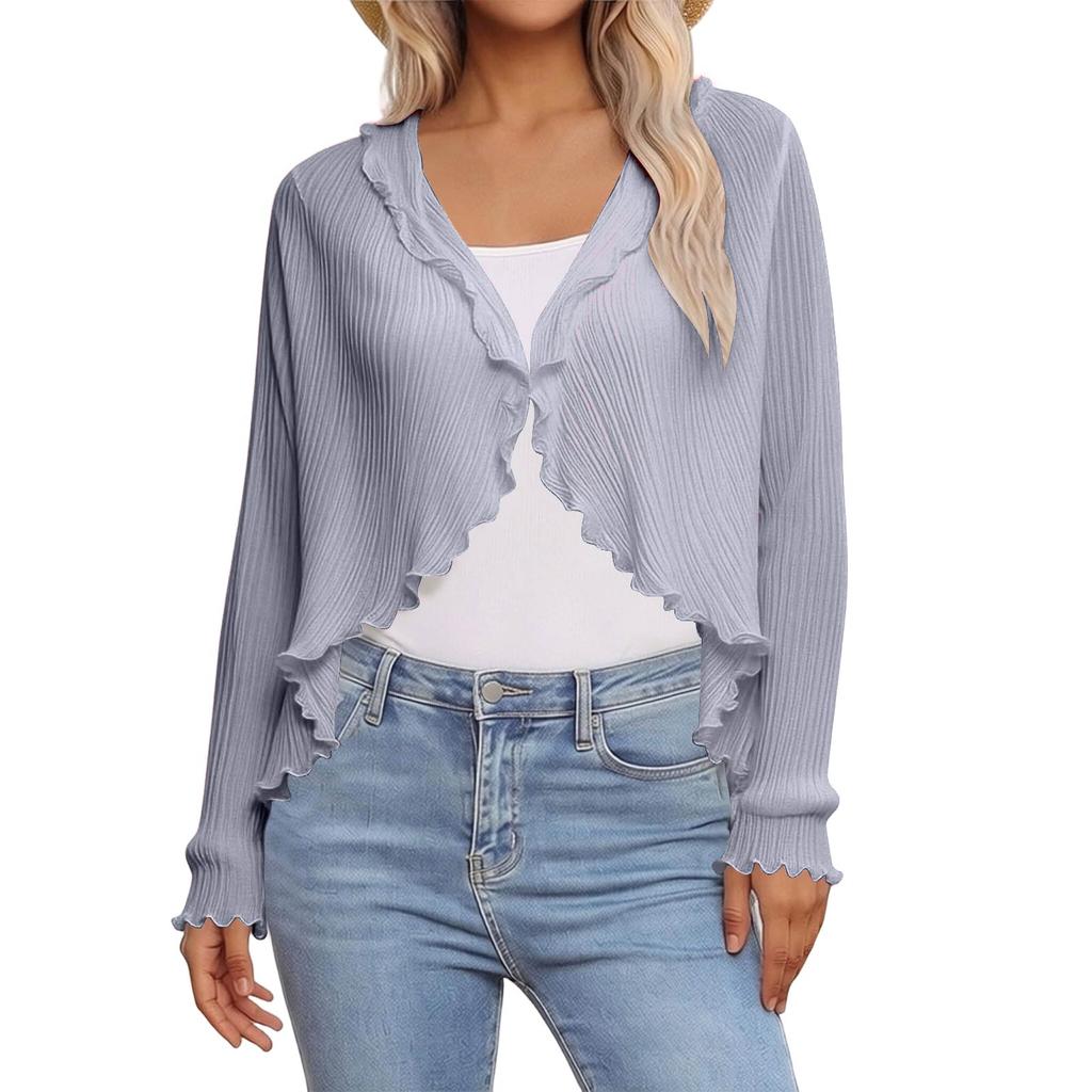 Women Fashion Solid Color Car Driving Sun Protection Shawl Breathable Outdoor Sunscreen Scarf Beach UV Protection Loose Casual Style Ruffled Shawl