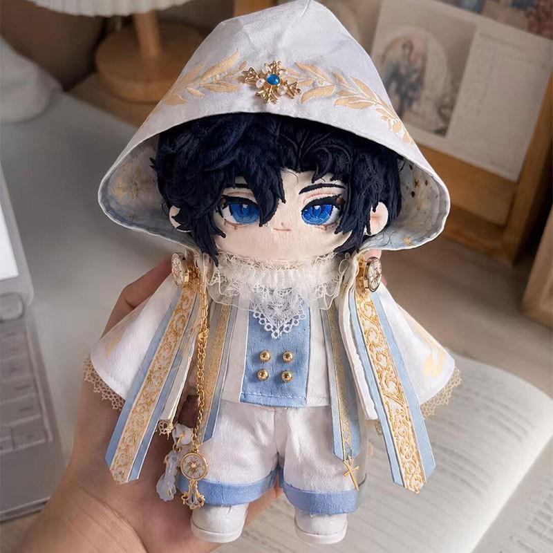20cm Cotton Doll Outfit Set With Cape Top Pants Eye Mask Collectible Plush Toy Dress-Up