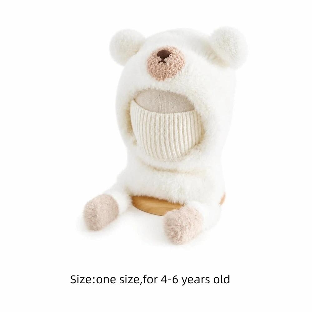 Thickened Winter Wool Scarf Warm Ear Protection Pullover Cap New Children's Scarf Hat For Boys