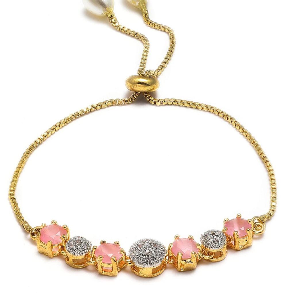 ZENEME позолоченный комплект ожерелья с красными и белыми американскими бриллиантами для женщин и девочек