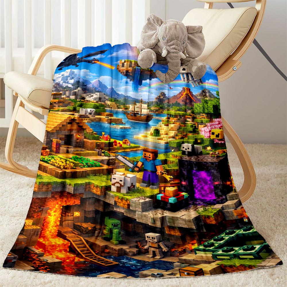 Minecraft 491 Blanket Soft Warm Cozy Perfect for Office Chair Couch Sofa All-Season Use Warmthful Decor Ideal Gift for Friends Family Couples Picnic